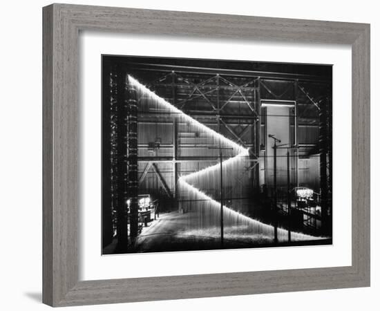 General Electric Lab, Creating Artificial Lightning to Study Its Behavior-Andreas Feininger-Framed Photographic Print