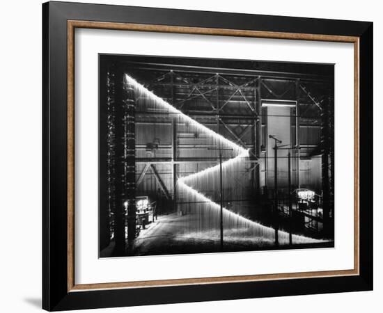 General Electric Lab, Creating Artificial Lightning to Study Its Behavior-Andreas Feininger-Framed Photographic Print