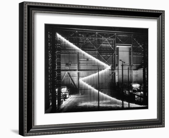 General Electric Lab, Creating Artificial Lightning to Study Its Behavior-Andreas Feininger-Framed Photographic Print