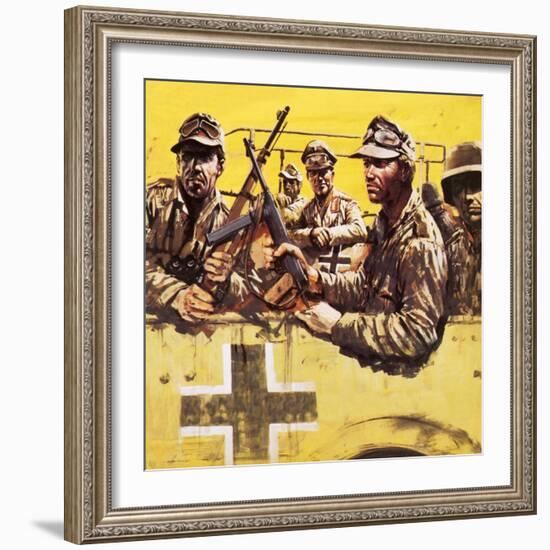General Erwin Rommel with Other German Soldiers-Graham Coton-Framed Giclee Print