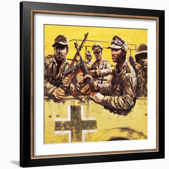 General Erwin Rommel with Other German Soldiers-Graham Coton-Framed Giclee Print