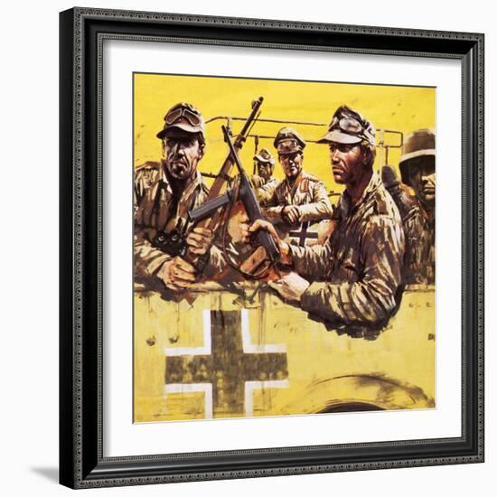 General Erwin Rommel with Other German Soldiers-Graham Coton-Framed Giclee Print