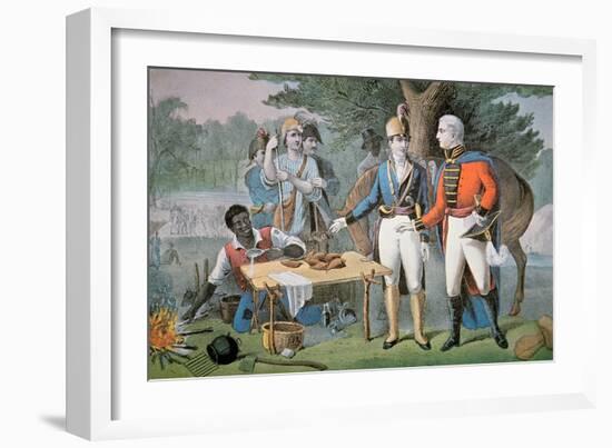 General Francis Marion of South Carolina Invites a British Officer to Dinner-American School-Framed Giclee Print