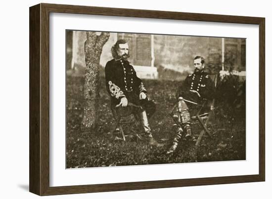 General George A. Custer and General Alfred Pleasonton, 1861-65-Mathew Brady-Framed Giclee Print