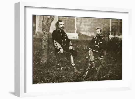 General George A. Custer and General Alfred Pleasonton, 1861-65-Mathew Brady-Framed Giclee Print