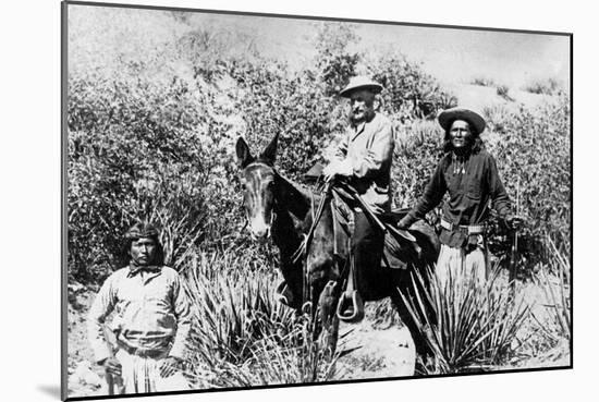 General George Crook on a Mule, with Two Apache in Arizona, 1882-American Photographer-Mounted Giclee Print