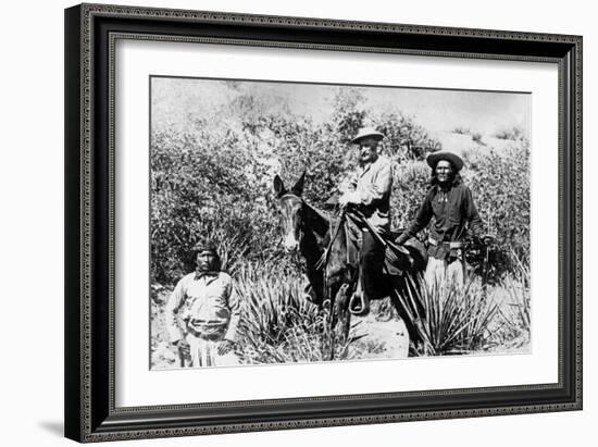 General George Crook on a Mule, with Two Apache in Arizona, 1882-American Photographer-Framed Giclee Print