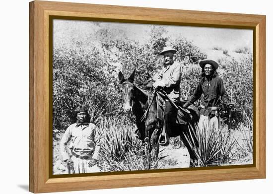 General George Crook on a Mule, with Two Apache in Arizona, 1882-American Photographer-Framed Premier Image Canvas