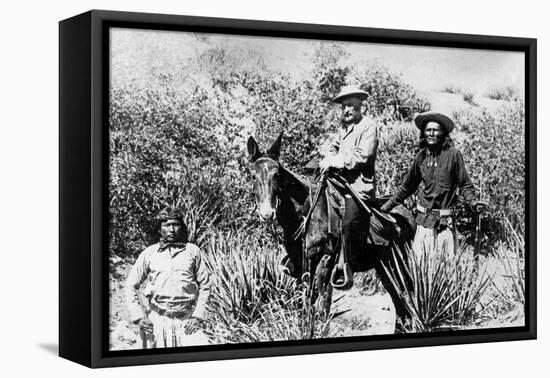 General George Crook on a Mule, with Two Apache in Arizona, 1882-American Photographer-Framed Premier Image Canvas