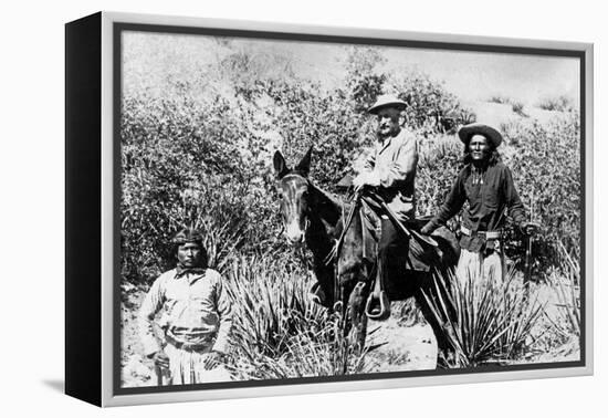 General George Crook on a Mule, with Two Apache in Arizona, 1882-American Photographer-Framed Premier Image Canvas