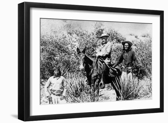 General George Crook on a Mule, with Two Apache in Arizona, 1882-American Photographer-Framed Premium Giclee Print