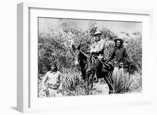 General George Crook on a Mule, with Two Apache in Arizona, 1882-American Photographer-Framed Premium Giclee Print