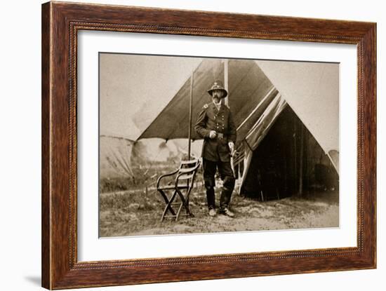 General George G. Meade in Camp, 1861-65-Mathew Brady-Framed Giclee Print