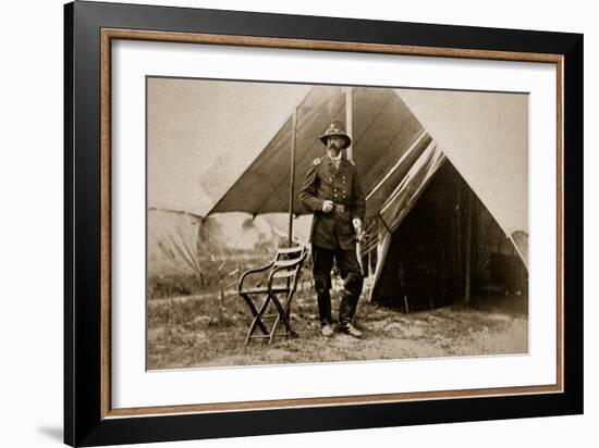 General George G. Meade in Camp, 1861-65-Mathew Brady-Framed Giclee Print