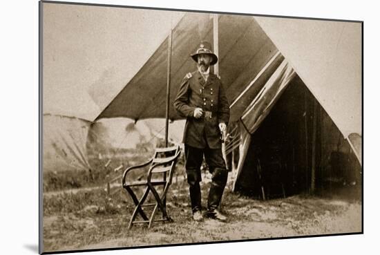 General George G. Meade in Camp, 1861-65-Mathew Brady-Mounted Giclee Print
