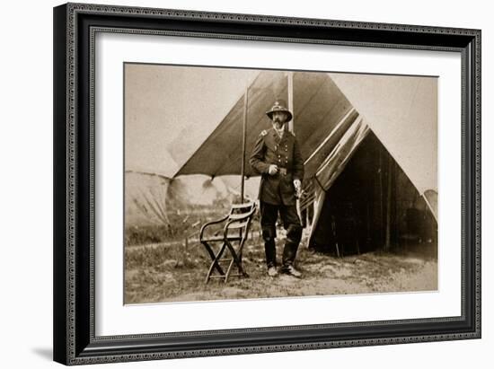 General George G. Meade in Camp, 1861-65-Mathew Brady-Framed Giclee Print