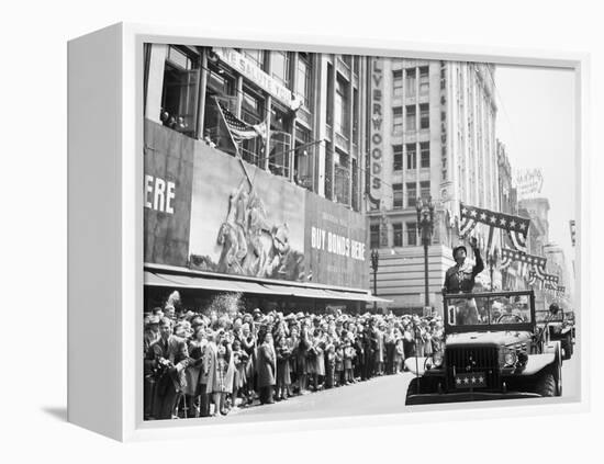 General George Patton During a Ticker Tape Parade-Stocktrek Images-Framed Premier Image Canvas