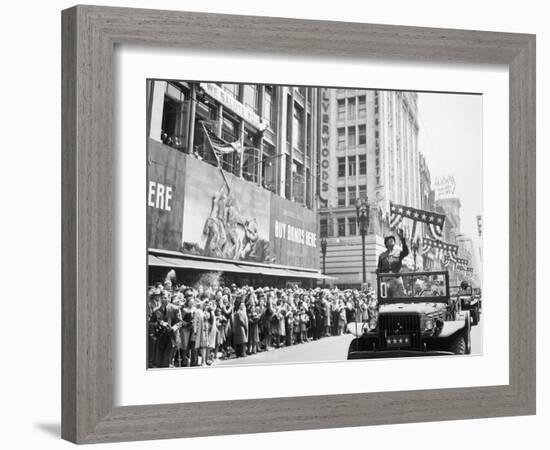 General George Patton During a Ticker Tape Parade-Stocktrek Images-Framed Photographic Print