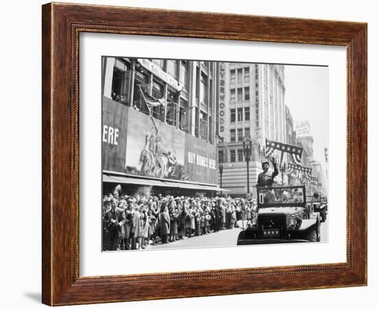 General George Patton During a Ticker Tape Parade-Stocktrek Images-Framed Photographic Print