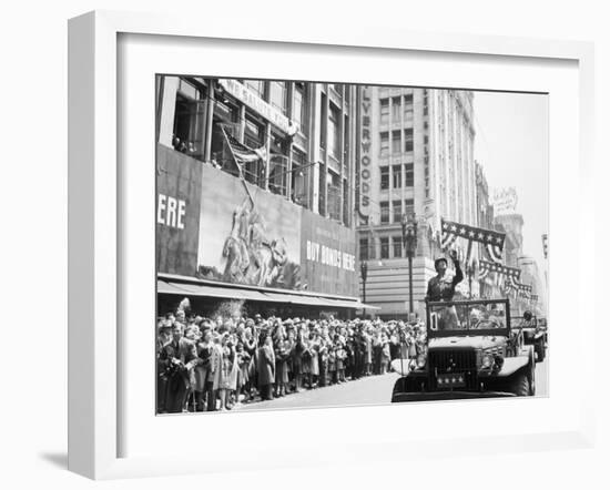 General George Patton During a Ticker Tape Parade-Stocktrek Images-Framed Photographic Print