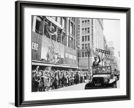 General George Patton During a Ticker Tape Parade-Stocktrek Images-Framed Photographic Print