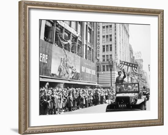 General George Patton During a Ticker Tape Parade-Stocktrek Images-Framed Photographic Print