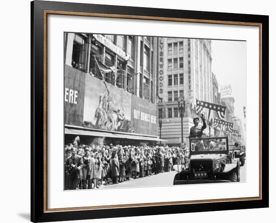 General George Patton During a Ticker Tape Parade-Stocktrek Images-Framed Photographic Print