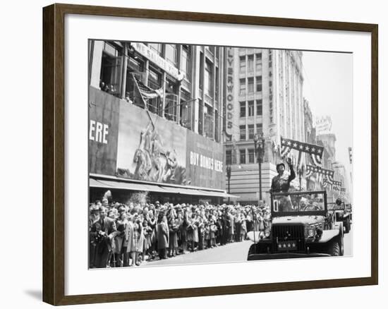 General George Patton During a Ticker Tape Parade-Stocktrek Images-Framed Photographic Print