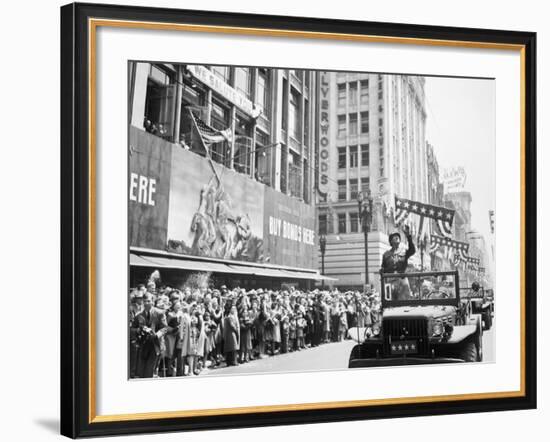 General George Patton During a Ticker Tape Parade-Stocktrek Images-Framed Photographic Print