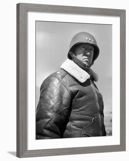 General George S. Patton During World War II-null-Framed Premium Photographic Print