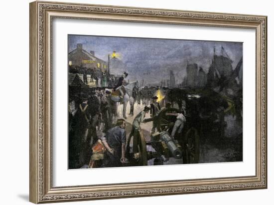 General George Washington Transferring Troops across the East River, c.1776-null-Framed Giclee Print