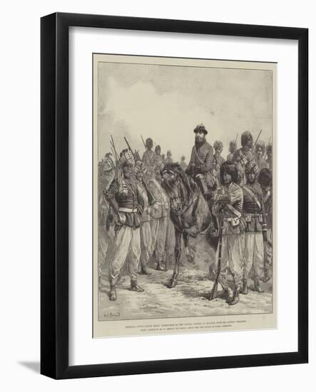 General Ghous-Ud-Din Khan, Commander of the Afghan Troops at Penjdeh, with His Afghan Soldiers-William Heysham Overend-Framed Giclee Print