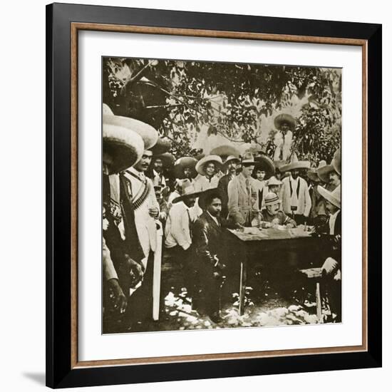 General Gonzalez Negotiating with Emiliano Zapata on Behalf of President Carranza-null-Framed Giclee Print