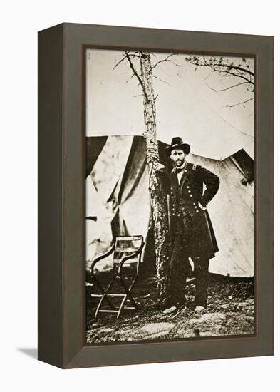 General Grant by Tree, City Point, 1864-Mathew Brady-Framed Premier Image Canvas