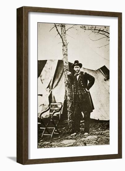 General Grant by Tree, City Point, 1864-Mathew Brady-Framed Giclee Print