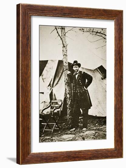 General Grant by Tree, City Point, 1864-Mathew Brady-Framed Giclee Print