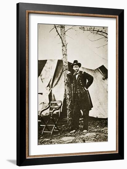 General Grant by Tree, City Point, 1864-Mathew Brady-Framed Giclee Print