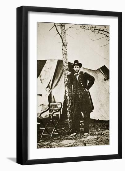 General Grant by Tree, City Point, 1864-Mathew Brady-Framed Giclee Print