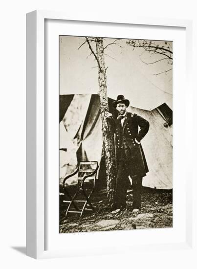 General Grant by Tree, City Point, 1864-Mathew Brady-Framed Giclee Print