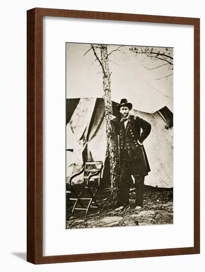 General Grant by Tree, City Point, 1864-Mathew Brady-Framed Giclee Print
