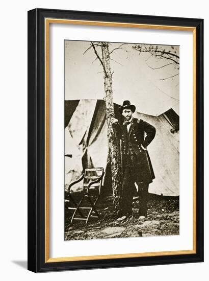 General Grant by Tree, City Point, 1864-Mathew Brady-Framed Giclee Print