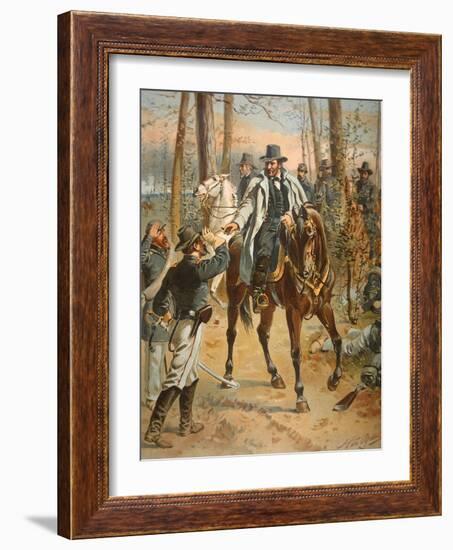 General Grant in the Wilderness Campaign, 5th May 1864 (Colour Litho)-Henry Alexander Ogden-Framed Giclee Print