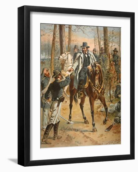 General Grant in the Wilderness Campaign, 5th May 1864 (Colour Litho)-Henry Alexander Ogden-Framed Giclee Print