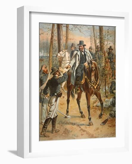 General Grant in the Wilderness Campaign, 5th May 1864 (Colour Litho)-Henry Alexander Ogden-Framed Giclee Print