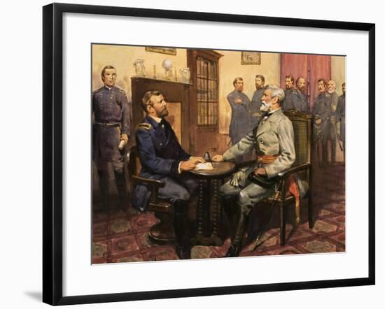 General Grant Meets Robert E. Lee-null-Framed Giclee Print