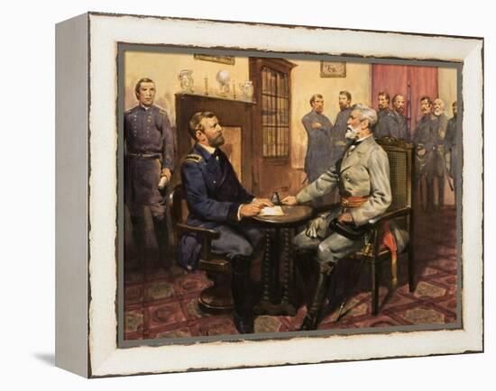 General Grant Meets Robert E. Lee-null-Framed Premier Image Canvas