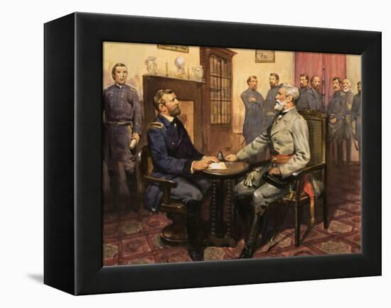 General Grant Meets Robert E. Lee-null-Framed Premier Image Canvas