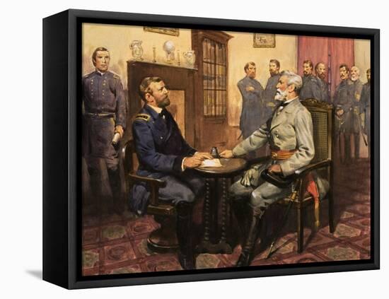 General Grant Meets Robert E. Lee-null-Framed Premier Image Canvas