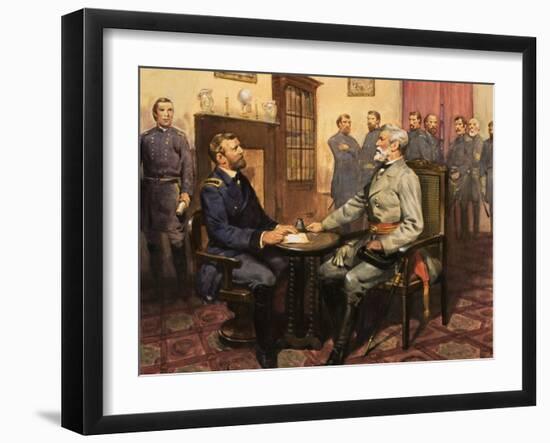 General Grant Meets Robert E. Lee-null-Framed Giclee Print