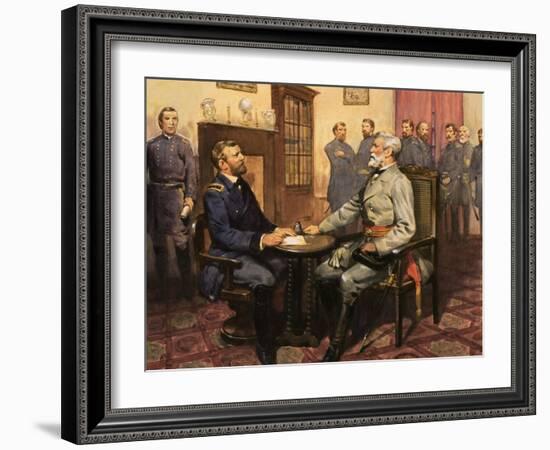 General Grant Meets Robert E. Lee-null-Framed Giclee Print